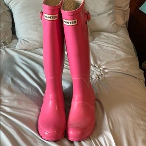 Pink hunter boots
